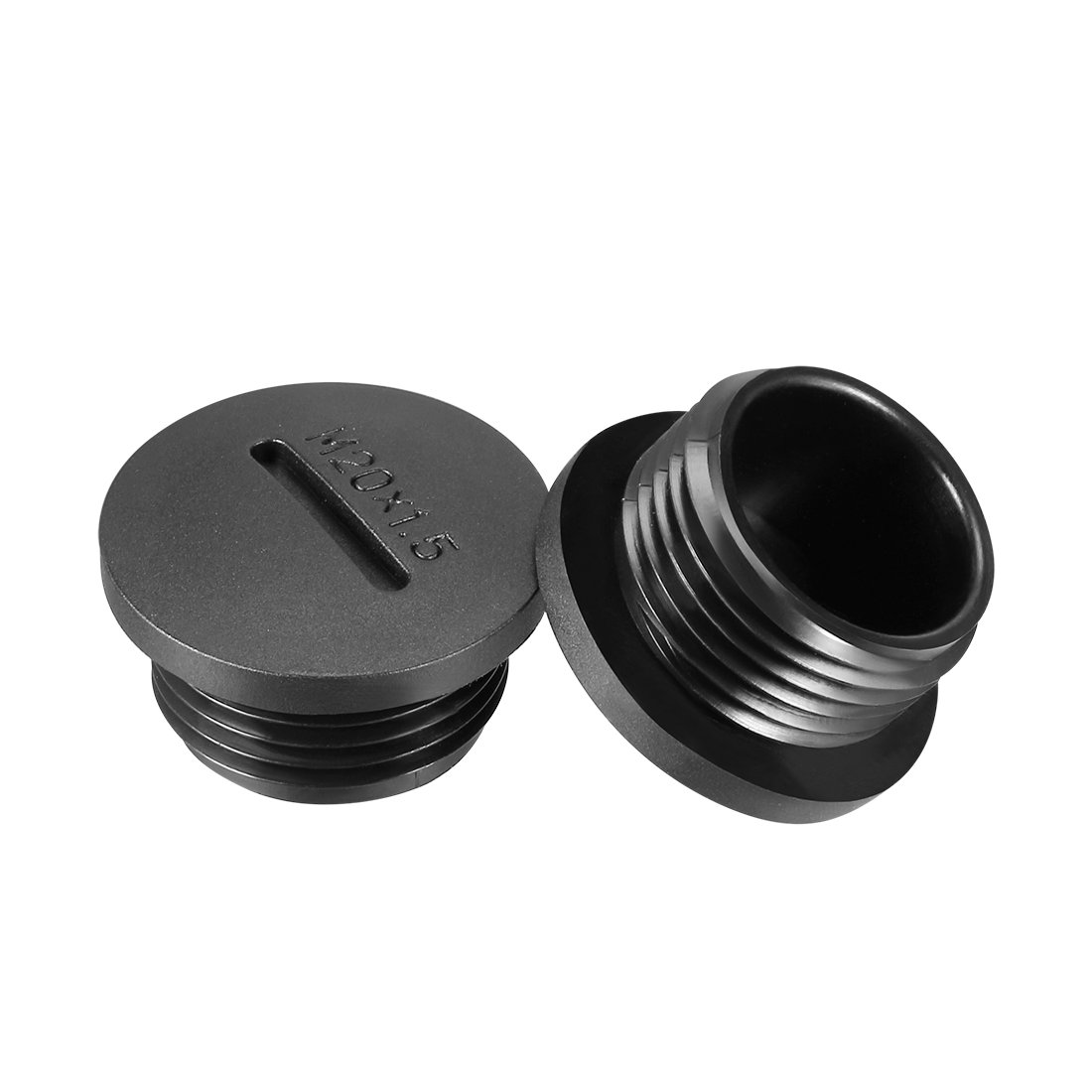 sourcingmap Hold Plugs,10pcs M20x1.5mm Nylon Male Threaded Cable Gland Screw End Cap Cover Black
