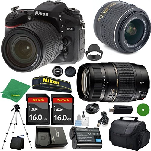 ZeeTech Ultimate Bundle for D7200 DSLR Body, 18-55mm VR Lens, Tamron 70-300mm DI LD Zoom, 2pcs 16GB ZeeTech Memory, Camera Case ZeeTech Ultimate Bundle for D7200 DSLR Body, 18-55mm VR Lens, Tamron 70-300mm DI LD Zoom, 2pcs 16GB ZeeTech Memory, Camera Case