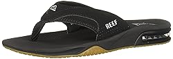 Reef Men's Sandals, Fanning, Black/Silver, 6