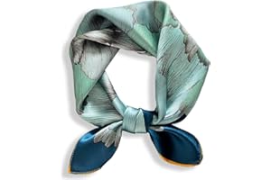 Weximil 100% Mulberry Silk Neck Scarf - 21'' x 21'' Lightweight Neckerchief - Women Men Small Square Digital Printed Scarves