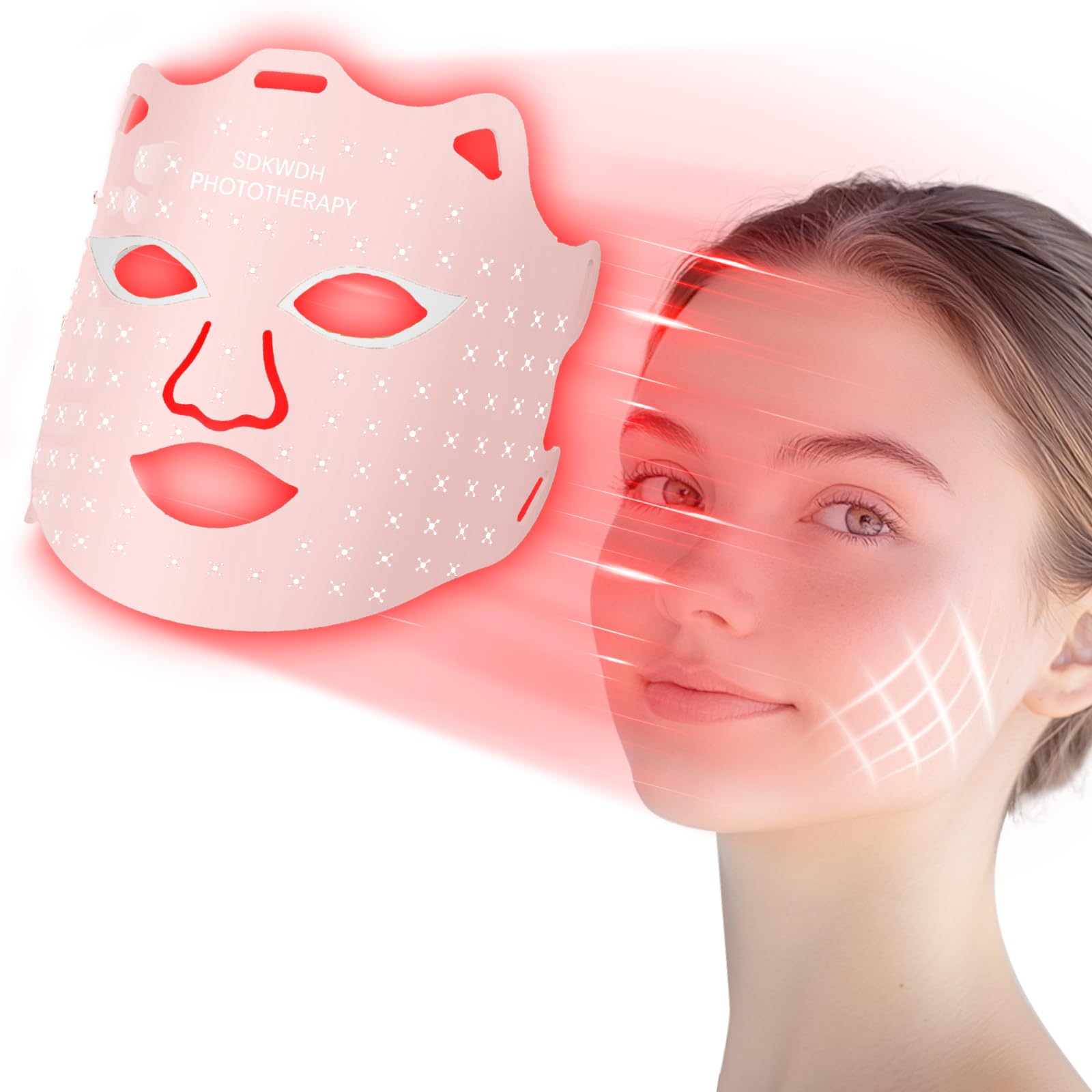 SDKWDH Red Light Therapy for Face, 7 Colors LED Face Mask Light Therapy ...