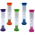 Hourglass Sand Timer - Set of 5-2 Minute Sand Timers in Orange, Pink, Purple, Blue, Green - Premium Sturdy Material, Beautiful Design & Novelty Gift