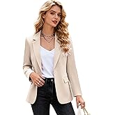 Womens Casual Blazers One Button with Pockets Open Front Long Sleeve Work Office Bussiness Suit Jackets Blazer
