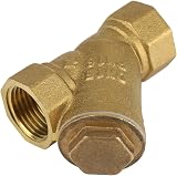 FTVOGUE 1/2" BSPP Brass Y Strainer Filter Valve Connector Water Oil Separation view 3