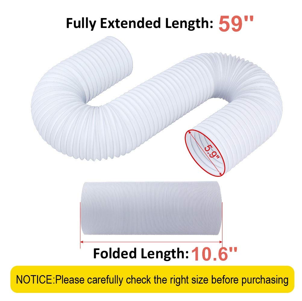 ACParts Universal Exhaust Hose for Portable Air Conditioner 5.9
