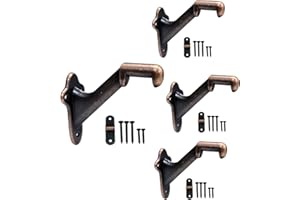 QCAA HandRail Brackets, 3", Zinc Die Cast, Aged Bronze, 4 Pack, Made in Taiwan