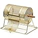 Topeakmart 11 Inch x 8 Inch Raffle Ticket Drum Brass Plated Casino Spinning Bingo Drum