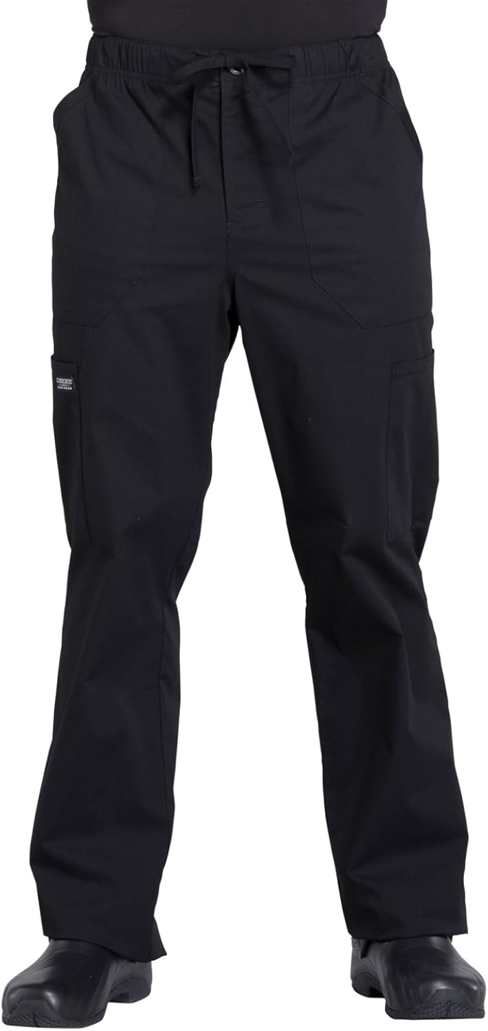 CHEROKEE WW Professionals Men's Tapered Leg Drawstring Cargo Scrub Pant WW190: Clothing