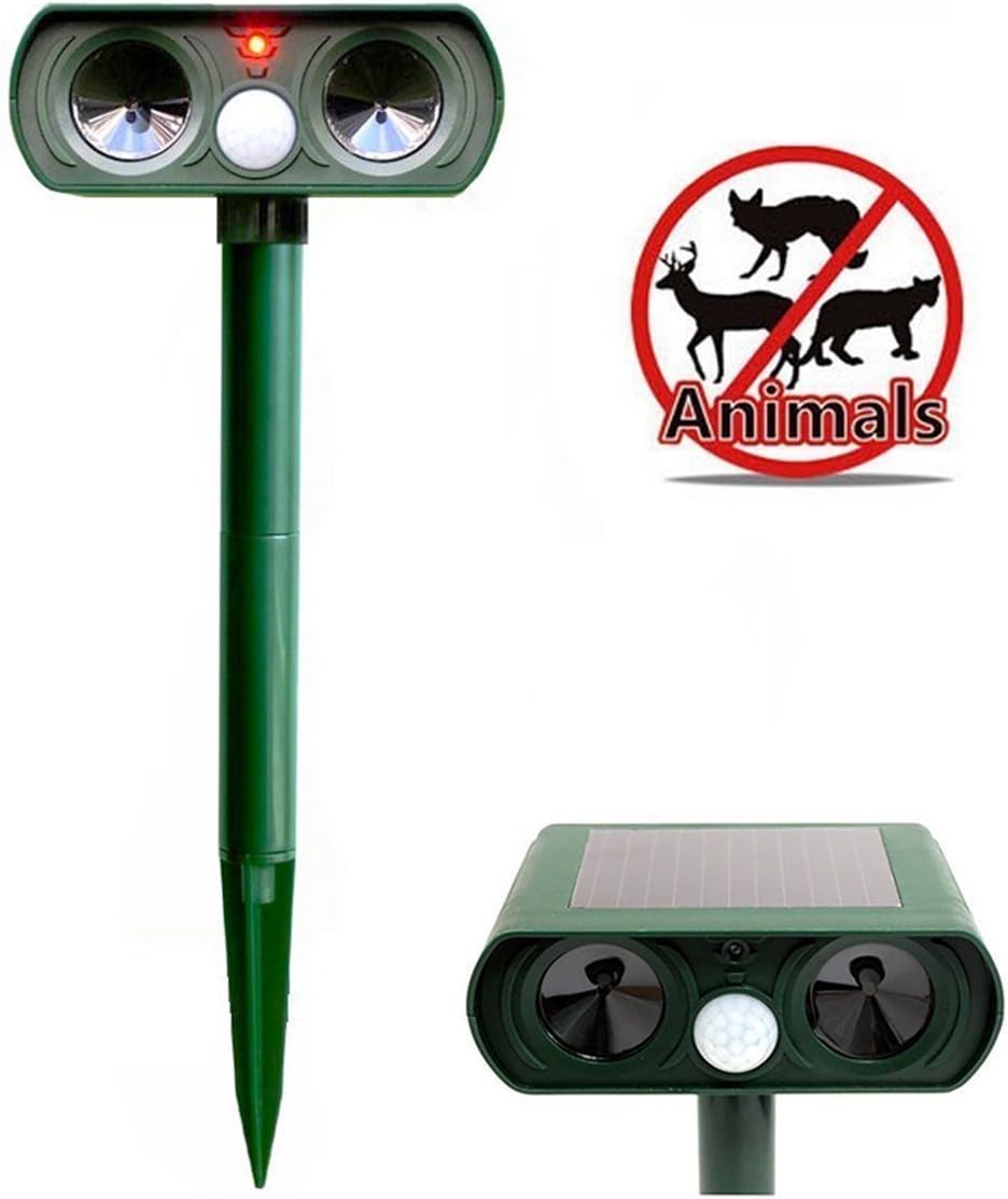 Ultrasonic Animal Repeller Outdoor Waterproof Solar Battery Cat Dog