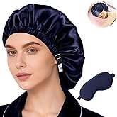 2Pcs Hair Bonnets For Sleeping Satin Bonnet Silk Bonnets For Women Silky Night Caps Womens Curly Hair Sleep Cap
