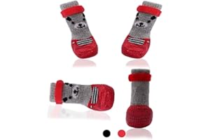 DLEDAN AblePet Dog Boots Waterproof Shoes Breathable Socks, with Anti-Slip Sole and Adjustable Magic Tape All Weather Protect Paws Only Fit for Small Dog(4Pcs)(Red, XS)