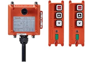 KONGSEN Crane Industrial Radio Remote Control Wireless Transmitter Stop Button 2 Key Switch F21-2S AC/DC (2 Transmitter+1 Receiver) (65V-440V)