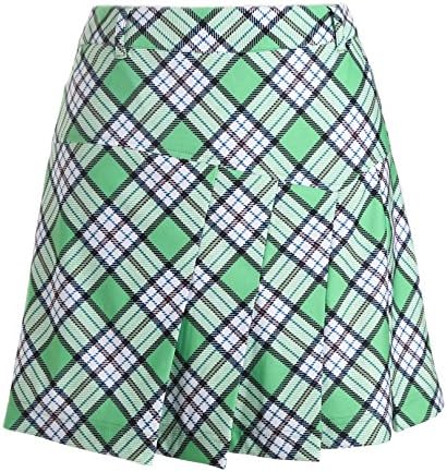 SVG Plaid Pleat Golf Skorts For Women A-line Mini Casual Skirt Sports S