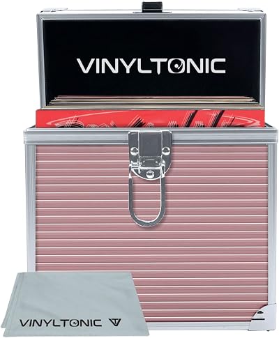 Vinyl Tonic 7 Inch Storage Case Rose Gold with Cleaning Cloth