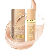 Biology 4-in-1 Foundation Hydrating Medium Spectrum Full Coverage Lotion Foundation, Protecting from Sun with SPF 50+, 4 1 Concealer Waterproof Longwear (Medium, M)