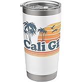 Cali Girl California Beach Summer Vacation Vintage 70s Retro Stainless Steel Insulated Tumbler