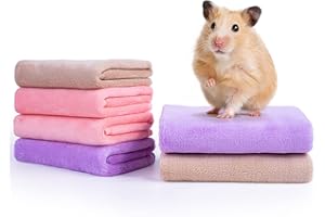 Ladadee 6 Pack Washable Fleece Liners Blankets - Soft and Absorbent Bedding Blanket for Hamsters, Guinea Pigs, and Rabbits - 11.8x11.8in Guinea Pig Cage Accessories