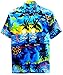 LA LEELA Mens Hawaiian Shirts Short Sleeve Button Down Shirt Men's Casual Shirts Holiday Tropical Summer Party Shirts for Men Funny L Beach, Blue