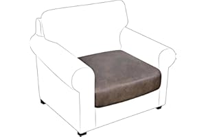 molasofa Leather Like Armchair Couch Cushion Covers Seat Slipcovers Sets Couches Furniture Protector for Sectional Armchair Pets Friendly Kids Stretch Spandex Fabric (1 Cushion Armchair, Light Brown)