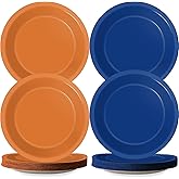 Wiooffen 48 Pcs Orange Blue Party Plates Birthday Party Disposable Paper Dessert Plates Supplies Decorations Dart War Theme Plates Tableware for Birthday Baby Shower