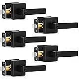 5 Pack Matte Black Door Handles Privacy Door