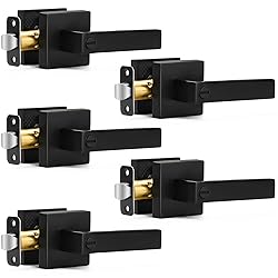 5 Pack Matte Black Door Handles Privacy Door