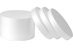 TFARC FOAM 6 Inch Foam Circles for 7-Pack 1 Inch Thick, Crafts, Polystyrene Circles for DIY Crafts School Supplies Decorations(White)
