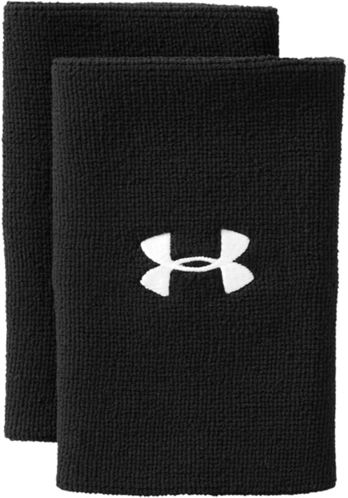 Under Armour Adult 6-inch Performance Wristband 2-Pack , Black (001)/White , One Size Fits All: Clothing