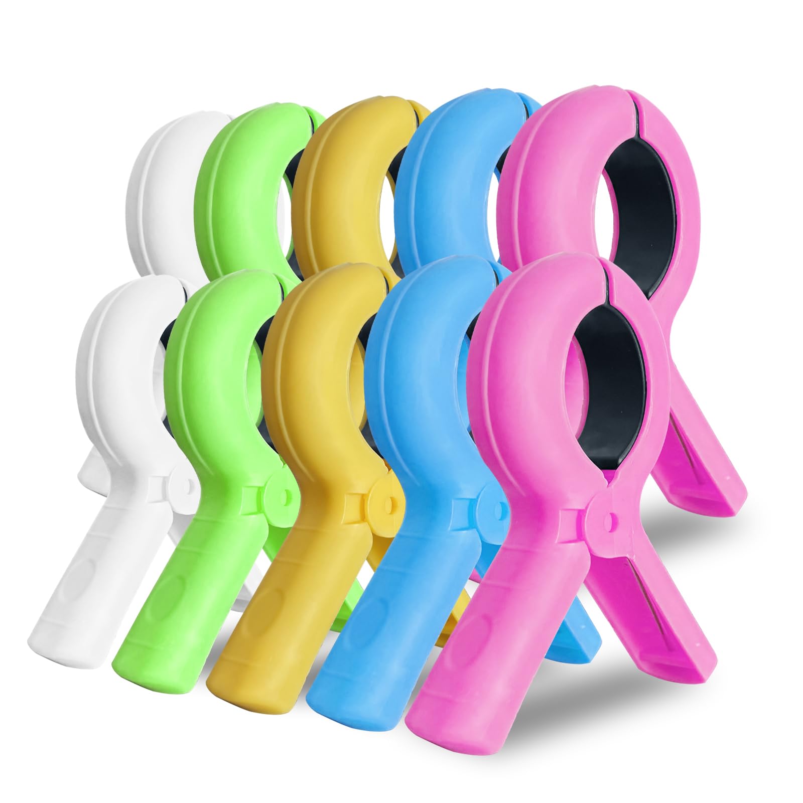 Photo 1 of 10 Pcs Beach Towel Clips for Beach Chairs, Towel Holder for Beach Chair Pool Chair on Cruise, Jumbo Size Heavy Duty Clothes Pins, Beach Chair Clips to Keep Your Towel from Blowing Away. (10)
