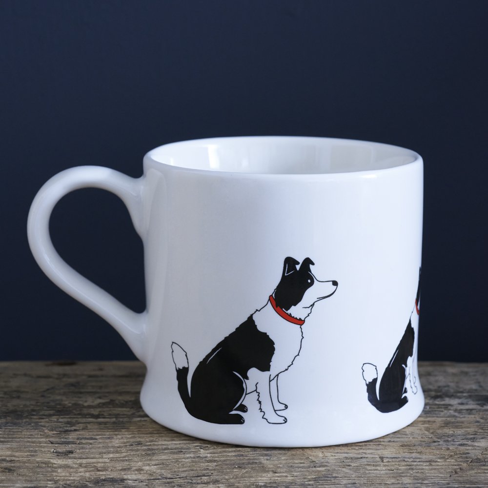 Sweet William Border Collie Mug | Rows of Collies Dog Mug | Dishwasher Microwave Safe | Ideal Gift for Dog Lovers | 7.5 cm x 9 cm