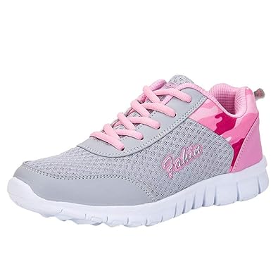 Fannyfuny Damen Freizeit Outdoor Fitness Atmungsaktiv Leichte Wanderschuhe Straßenlaufschuhe Sneaker Casual Flache Schnürschu