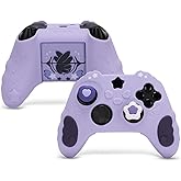 GeekShare Controller Skin Set for Xbox Soft Silicone Protective Cover Skin Case Compatible with Xbox Series X Controller with 2 Thumb Grip Caps and 2 Stickers - Star Wings Series Purple