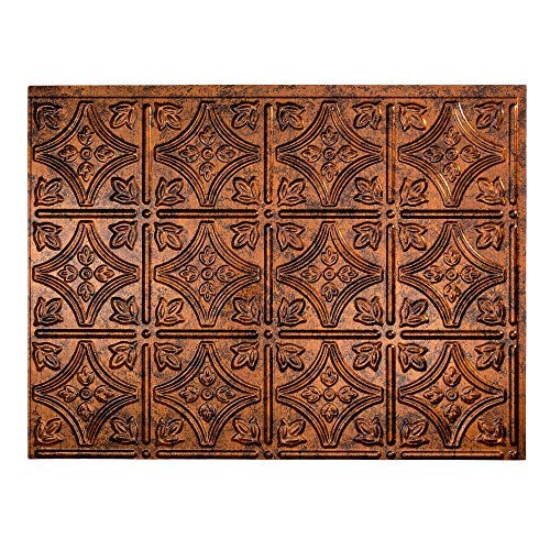 Fasade Easy Installation Traditional 1 Moonstone Copper Backsplash Panel for Kitchen and Bathrooms (18