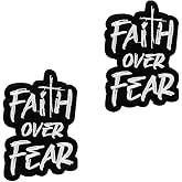 2 Pcs Faith Over Fear Military Tactical Patch - Funny Meme Biker Patches,Religious Cross Embroidered Hook and Loop Patches for Clothes,Jeans,Jacket,Hats, Backpacks,Vest,Bags