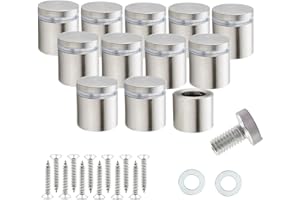 RuoFeng Stainless Steel Wall Mount Glass Standoff Holder Screw Nails Advertising Nails 12 Pcs (16x20mm)