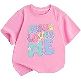 Weripoah Girls Christian Graphic Tees Cute Jesus Shirt for Kids God Faith Bible Verse Shirts Inspirational Floral Tshirts Top