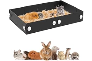 YKD Urine Guard, Chinchilla Cage Poop Guard,Scatter Guards for Ferret Nation & Critter Nation Small Animal Cages (Black, Large, Single Layer Set)