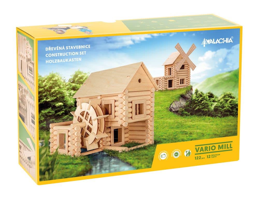 Walachia - Various Mill - Wooden Construction Set - 122 Pieces - Age 5+