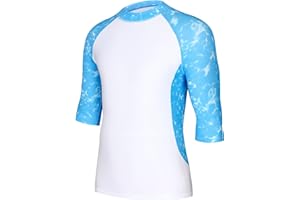 SEAOYOZO Men's Rash Guard Short Sleeve, UPF 50+ Swim Shirts for Men, SPF Sun Protection Shirts for Fishing Swimming