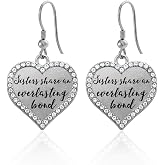 Inspired Silver - Silver Open Heart Charm French Hook Drop Earrings with Cubic Zirconia Jewelry