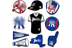 BAOKUANJIA Baseball Shoe Charm Sport Accessories Decoration - Team Charms for Clogs, PVC Baseball Accessories for Bracelet Wristband, Baseball Sport Shoe Charms for Men & Women, Party Favors
