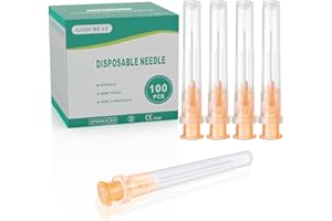 GODCREAT 25Ga 1 Inch Disposable Needle 100 Pack Dispensing Lab Individually Packaging 100pack Industrial Accessories
