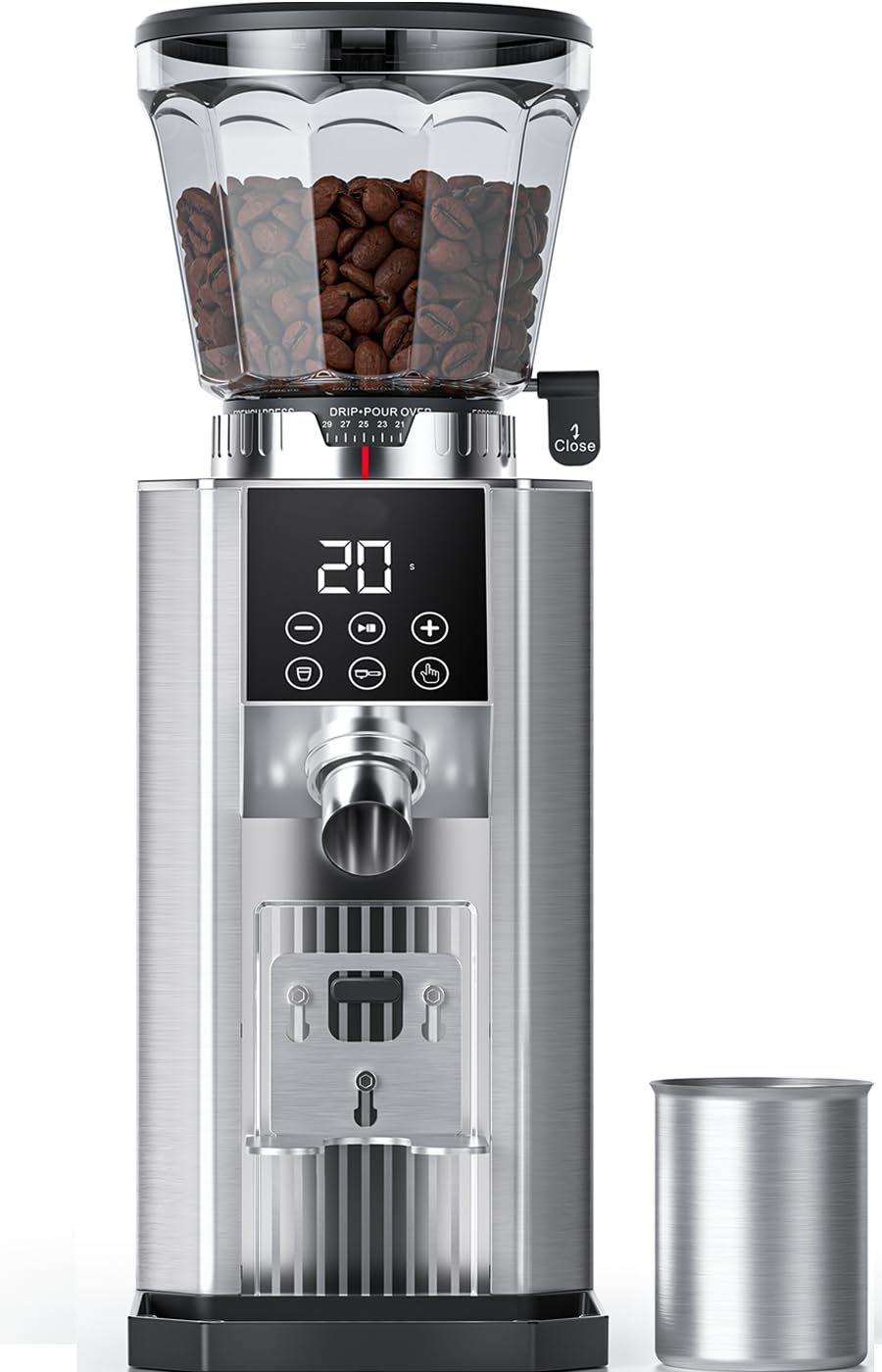Photo 1 of COFIBREWS Burr Coffee Bean Grinder for Home Use with 45 Precise Grinding Settings, Espresso Grinder with Height Adjustable Funnel Stand, LED Touch Panel, Anti-static Design, Micro Switch User Friendly