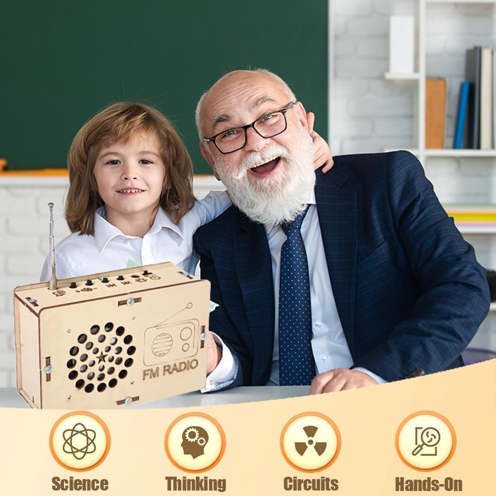 STEM Toys Science Kits DIY Radio Crafts Activities for Kids Age 5-7 6-8-10 9-12-14 11 13 15+ Year Old Boys Girls Birthday Back to School Gifts for Teens Building Engineering Electronics Projects
