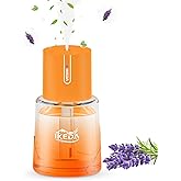 Ikeda Car Diffusers for Essential Oils,100ml Glass Car Essential Oil Diffuser,Smart Car Humidifier Diffuser, 3 Timers & 300 mAH Battery Operated Car Aroma Diffuser for Travel, Auto Shut-Off,Orange