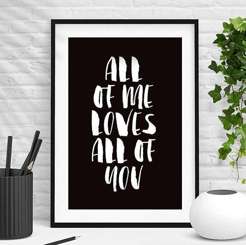 Amazon Com Hygge Bedroom Wall Art All Of Me Loves All Of You
