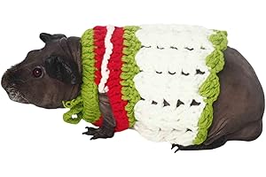 SEZDEKI Guinea Pig Sweater - Hand Knitted Wool Yarn Sweater for Hairless Skinny Pig Winter Warm Vest Small Animal Clothes Halloween Costume Christmas Outfit for Bunny Kitten Puppy Chihuahua