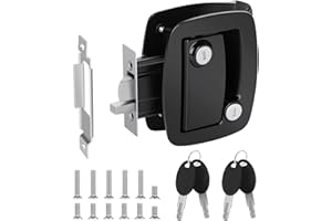 BEBOBLY RV Locks for Travel Trailers, RV Entry Door Lock with Paddle Deadbolt, 100% Zinc Alloy Metal Camper Door Latch Replacement Kit, with 4 RV Keys for Camper Cargo Hauler