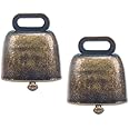 KOOBOOK 2Pcs Cow Horse Sheep Grazing Copper Bells Cattle Farm Animal Copper Loud Bronze Bell (Small)