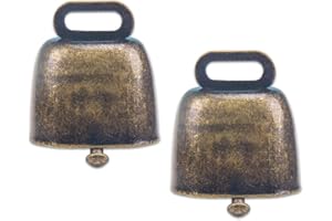 KOOBOOK 2Pcs Cow Horse Sheep Grazing Copper Bells Cattle Farm Animal Copper Loud Bronze Bell (Small)